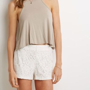 Cool‎ wear Cream lace shorts